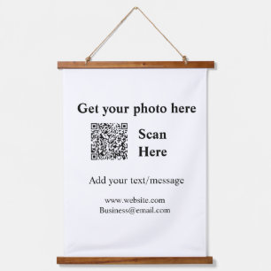 Get your photo scan QR add website email address d Hanging Tapestry