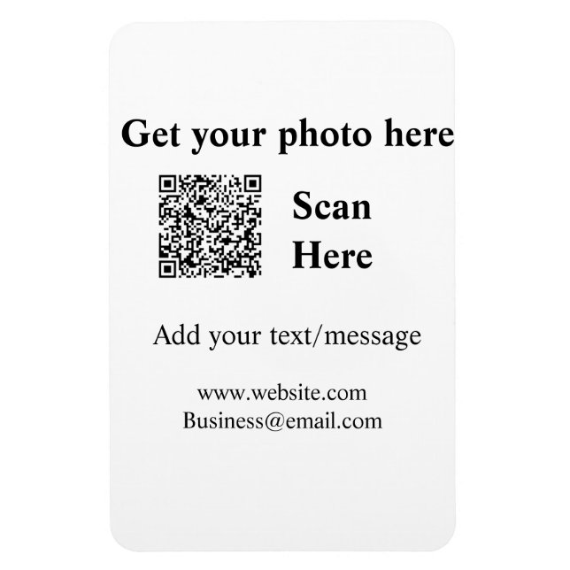 Get your photo scan QR add website email address d Magnet (Vertical)