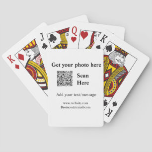 Get your photo scan QR add website email address d Playing Cards