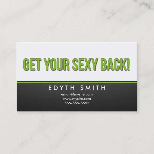 Get your sexy back - Boom - It Works Body Wrap Business Card (Front)