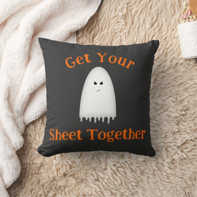 Get Your Sheet Together Halloween Ghost  Cushion (Blanket)