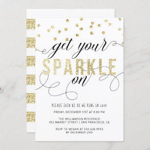 Get Your Sparkle On New Year Party Invitation