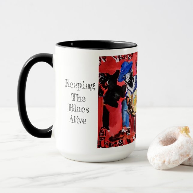 Get Your Taste of Keeping The Blues Alive Mug (With Donut)