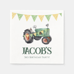 Get Your Tractor 3rd Birthday  Napkin