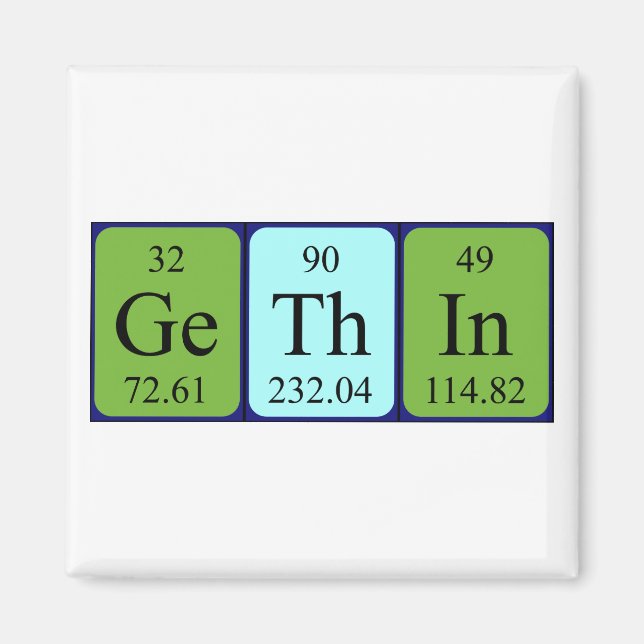 Gethin periodic table name magnet (Front)