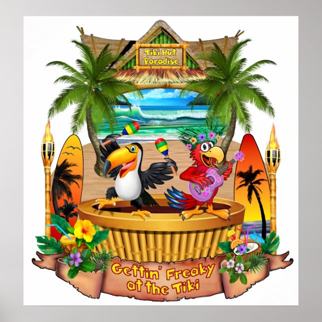 GETTIN' FREAKY AT THE TIKI POSTER (Front)