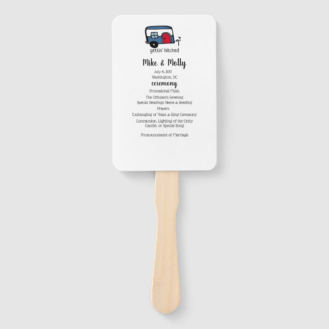Gettin' Hitched Camper Hand Fan (Front)