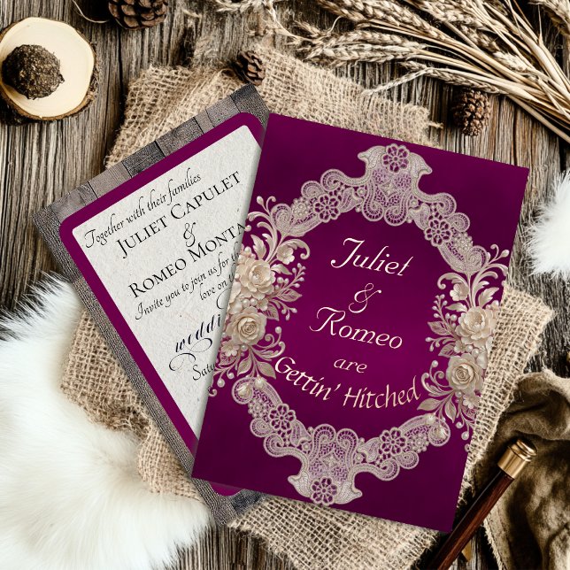 Gettin' Hitched Wood & Lace - Plum (Creator Uploaded)