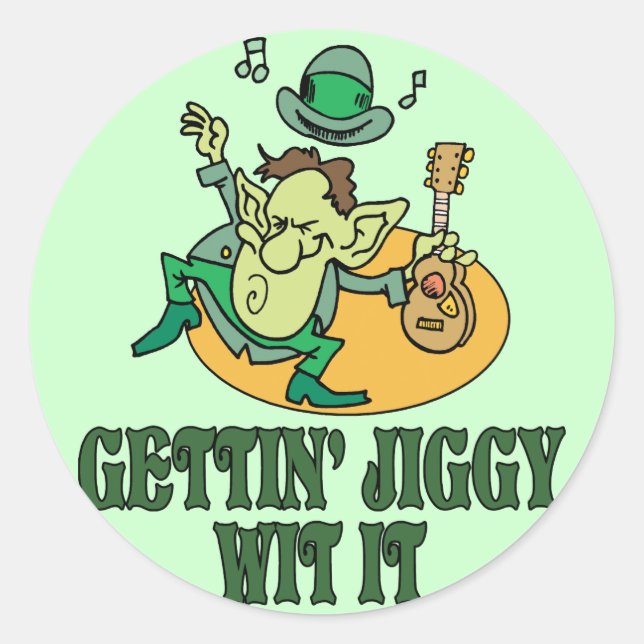 Gettin' Jiggy Wit It Classic Round Sticker (Front)