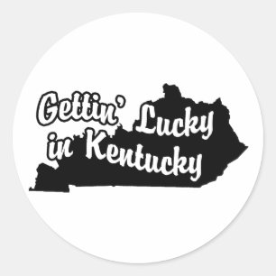 Gettin' Lucky in Kentucky Classic Round Sticker