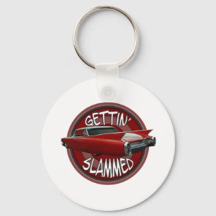gettin slammed 1960 Cadillac Rollin red lowrider Key Ring