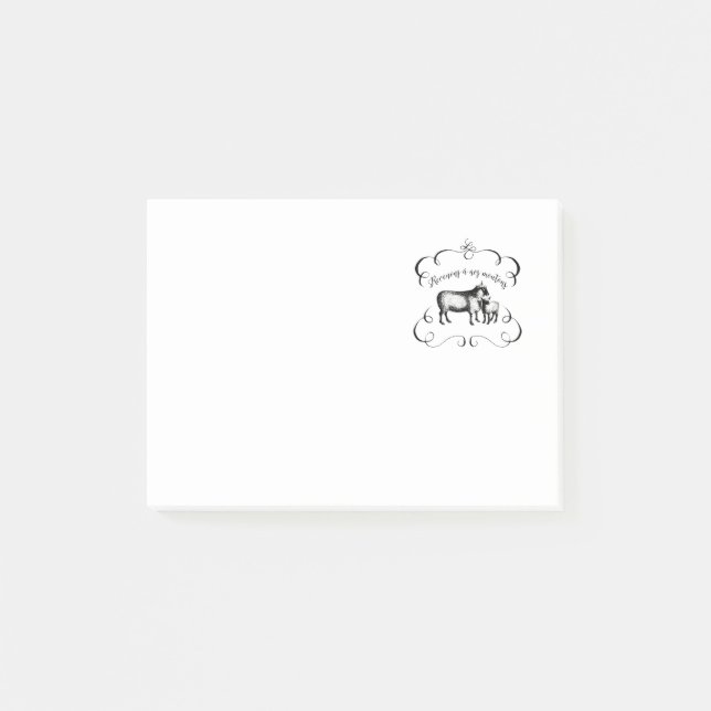 Getting Back to Our Sheep - Funny French Farm Post-it Notes (Front)