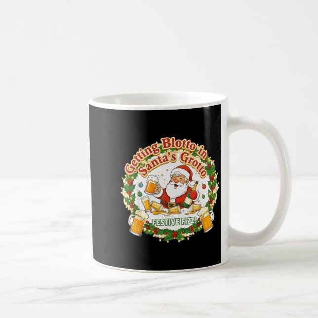 Getting Blotto In Santa's Grotto Drunk Friends Nig Coffee Mug (Right)