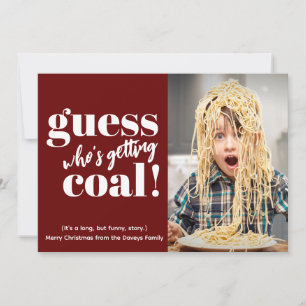 Getting Coal Funny Photo Christmas Card