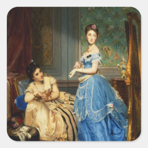 Getting Dressed, 1869 Square Sticker