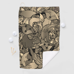 Getting Foxy Sepia Tone Golf Towel