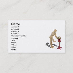 Getting Gumball from Dispenser Business Card