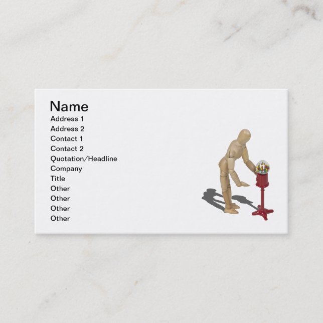 Getting Gumball from Dispenser Business Card (Front)