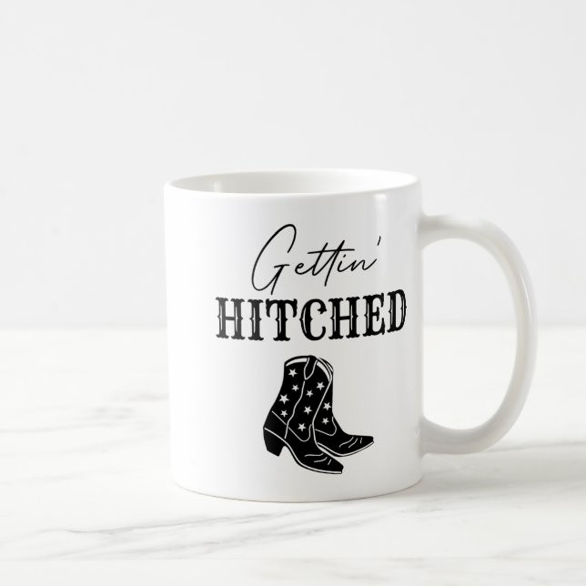 Getting Hitched Bride Western Bachelorette Party  Coffee Mug (Right)