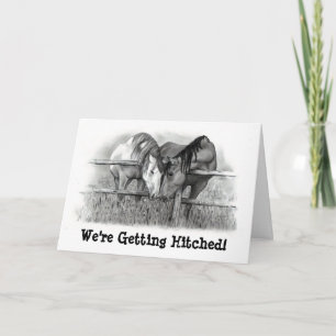 GETTING HITCHED: HORSE PENCIL ART: INVITATION