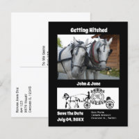 Getting Hitched Horse Wagon Photo Monogram