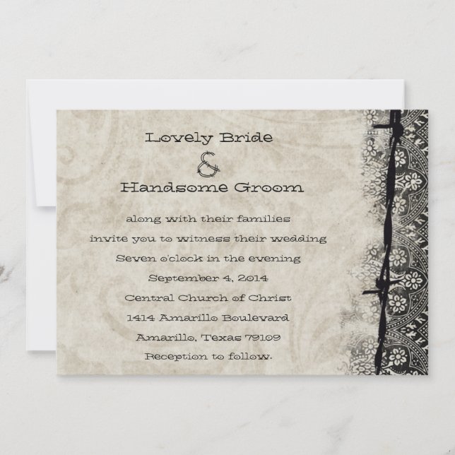 Getting Hitched Old Country Wedding Invitation (Front)