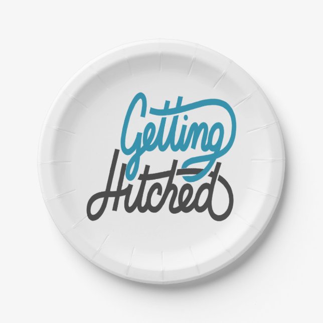 Getting Hitched Paper Plate (Front)