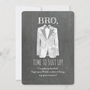 Getting Hitched - Suit Up - Funny Groomsman Invite