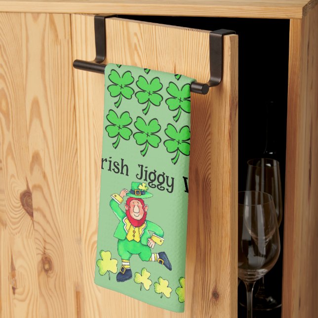 Getting Irish Jiggy with It for St. Patrick's Day Tea Towel (Thirds Fold)