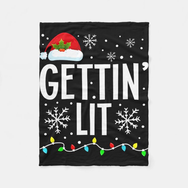 Getting Lit Bride Squad Bachelorette Bridal Party  Fleece Blanket (Front)