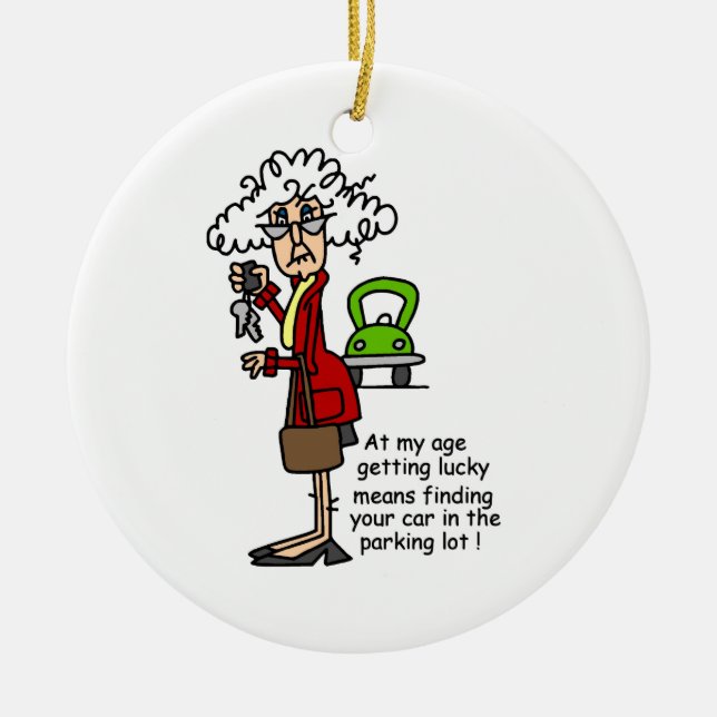 Getting Lucky Humour Ceramic Tree Decoration (Front)