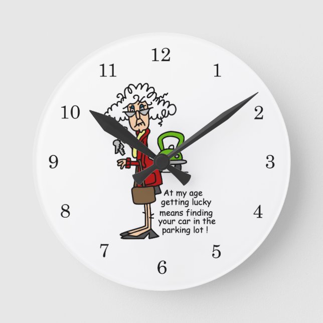 Getting Lucky Humour Round Clock (Front)