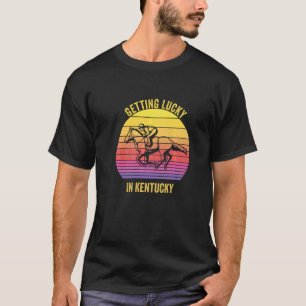 Getting Lucky In Kentucky Horse Derby Race Retro V T-Shirt