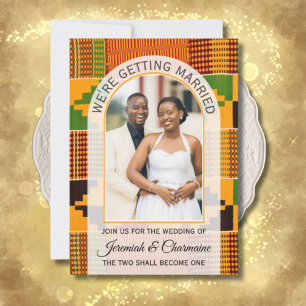 GETTING MARRIED African Ghana Kente WEDDING  Invitation