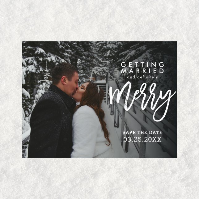 Getting Married and Definitely Merry Save The Date Postcard (Getting Married Definitely Merry Save The Date Wedding Postcard)