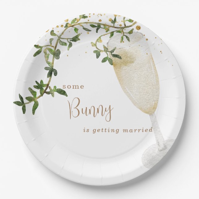 Getting Married Champagne Paper Plate (Front)