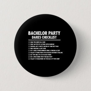 Getting Married Groom Funny Bachelor Checklist Par 6 Cm Round Badge