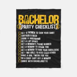 Getting Married Groom Funny Bachelor Party Checkli Fleece Blanket