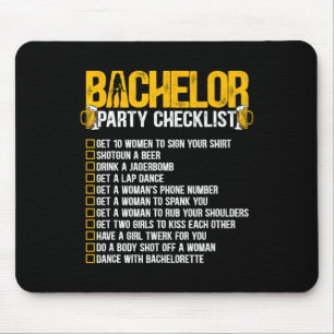 Getting Married Groom Funny Bachelor Party Checkli Mouse Mat
