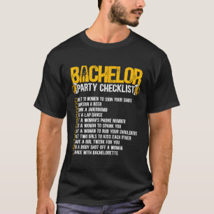 Getting Married Groom Funny Bachelor Party Checkli T-Shirt