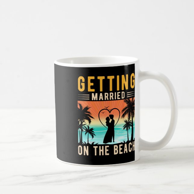 Getting Married On The Beach Bride And Groom Bache Coffee Mug (Right)