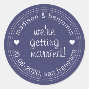 Getting Married Save the Date Blue Envelope Seal