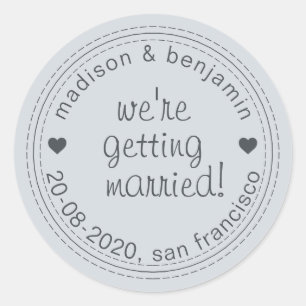 Getting Married Save the Date Blue Envelope Seal