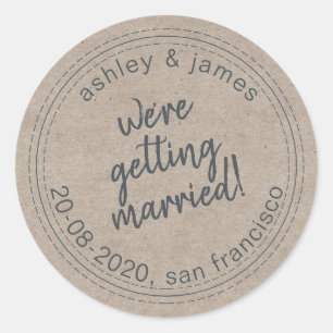 Getting Married Save the Date Kraft Envelope Seal