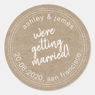 Getting Married Save the Date Kraft Envelope Seal