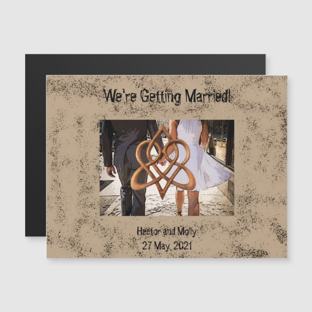 Getting Married Swinging Skirt Celtic Love Knot Magnetic Invitation (Front/Back)
