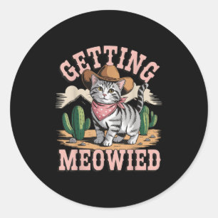 Getting Meowied Bachelorette Classic Round Sticker