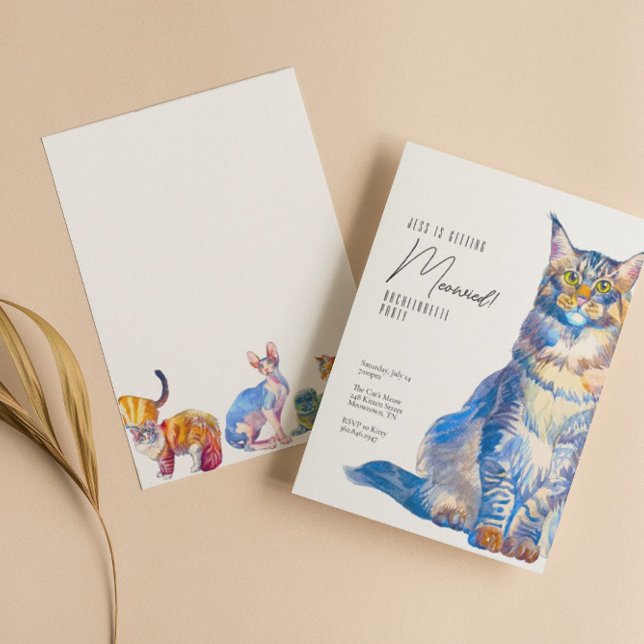 Getting Meowied Cat Bachelorette  Party Invitation (Creator Uploaded)