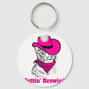 Getting Meowied Cat Mum Western Cowgirls Bachelore Key Ring