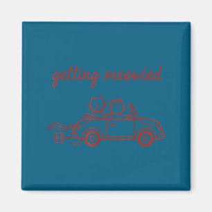 Getting meowied cat wedding bride groom funny magnet